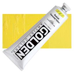 Golden Heavy Body Artist Acrylic - Bismuth Vanadate Yellow, 5 oz tube and swatch