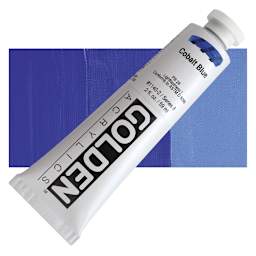 Golden Heavy Body Artist Acrylic - Cobalt Blue, 2 oz Tube and swatch