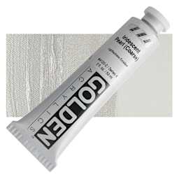 Golden Heavy Body Artist Acrylic - Iridescent Pearl (Coarse), 2 oz Tube and swatch