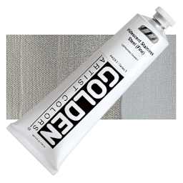 Golden Heavy Body Artist Acrylic - Iridescent Stainless Steel (Fine), 5 oz tube and swatch