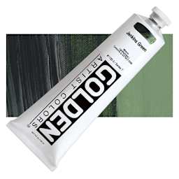 Golden Heavy Body Artist Acrylic - Jenkins Green, 5 oz Tube and swatch