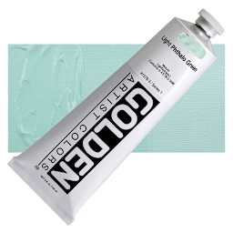 Golden Heavy Body Artist Acrylic - Light Phthalo Green, 5 oz and swatch