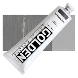 Golden Heavy Body Artist Acrylic - Neutral Gray N5, 5 oz Tube and swatch