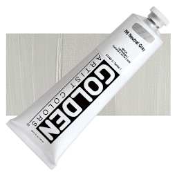 Golden Heavy Body Artist Acrylic - Neutral Gray N8, 5 oz tube and swatch
