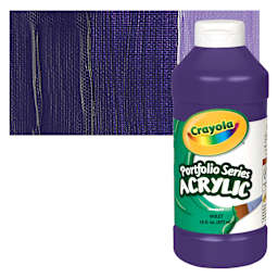 Crayola Portfolio Series Acrylic - Violet, 16 oz bottle and swatch