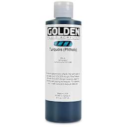 Golden Fluid Acrylics - Turquoise (Phthalo), 8 oz bottle