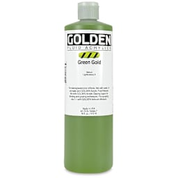 Golden Fluid Acrylics - Green Gold, 16 oz bottle