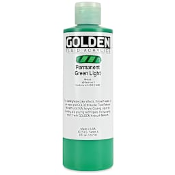 Golden Fluid Acrylics - Permanent Green Light, 8 oz bottle