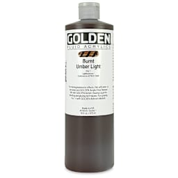 Golden Fluid Acrylics - Burnt Umber Light, 16 oz bottle