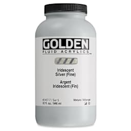 Golden Fluid Acrylic - Iridescent Silver (Fine), 32 oz