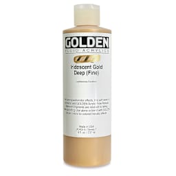 Golden Fluid Acrylics - Iridescent Gold Deep (Fine), 8 oz bottle