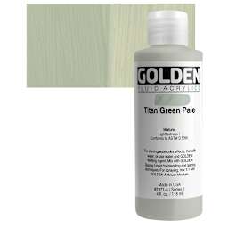 Golden Fluid Acrylic - Titan Green Pale, 4 oz bottle and swatch