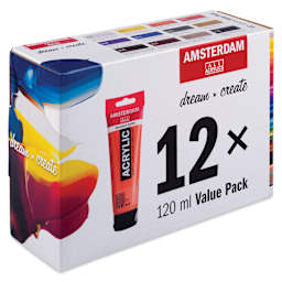 Amsterdam Standard Series Acrylics - Set of 12, Assorted, 120 ml tubes