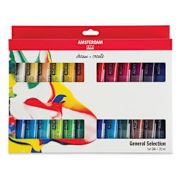 Amsterdam Standard Series Acrylics - Set of 24 colors, 20 ml tubes (In packaging)