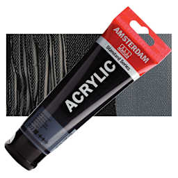 Amsterdam Standard Series Acrylic Paint - Lamp Black, 120 ml tube and swatch