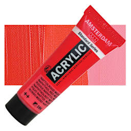 Amsterdam Standard Series Acrylic - Naphthol Red Medium, 20 ml Tube and swatch