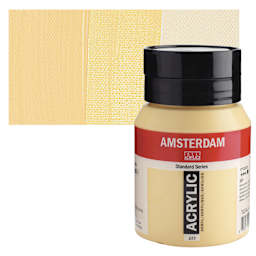Amsterdam Standard Series Acrylic - Naples Yellow Deep, 500 ml bottle and swatch