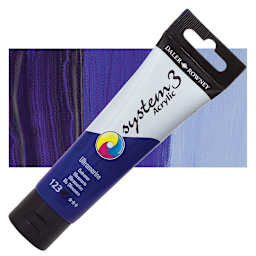 Daler-Rowney System3 Acrylic - Ultramarine, 59 ml tube and swatch