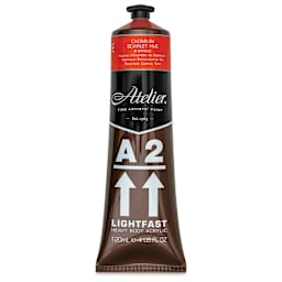 Chroma A2 Student Acrylics - Cadmium Scarlet Hue, 120 ml tube, front