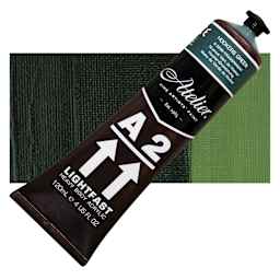 Chroma A2 Student Acrylic - Hookers Green Hue, 120 ml tube and swatch