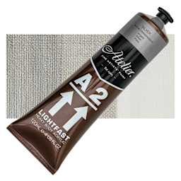 Chroma A2 Student Acrylic - Silver, 120 ml tube and swatch