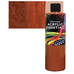 Chromacryl Acrylic Essentials - Burnt Sienna, 500 ml bottle and swatch