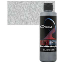 Chroma Molten Metals Acrylic - Purgare Silver and swatch