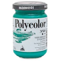 Maimeri Polycolor Vinyl Paints - Emerald Green, 140 ml jar