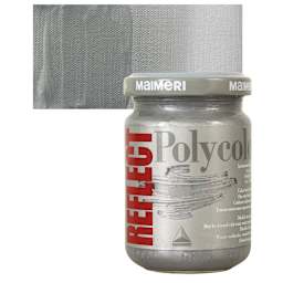 Maimeri Polycolor Vinyl Paint - Reflect Antique Silver, 140 ml and swatch