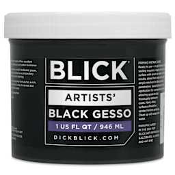 Blick Artists Acrylic Gesso - Black, Quart jar, front view