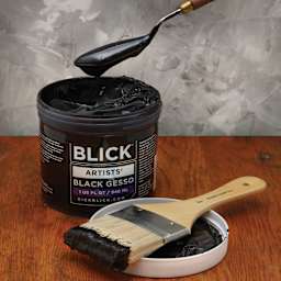 Blick Artists Acrylic Gesso - Black, Quart jar, showing viscosity