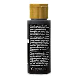 FolkArt Matte Acrylic Paint - Pure Black, 2 oz, Bottle (Back)