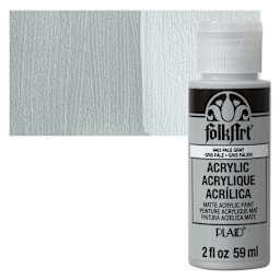 FolkArt Matte Acrylic Paint - Pale Gray, 2 oz, Bottle and swatch
