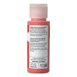 FolkArt Matte Acrylic Paint - Fire Coral, 2 oz, Bottle (Back)