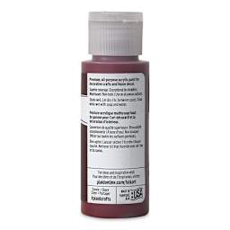 FolkArt Matte Acrylic Paint - Berry Wine, 2 oz, Bottle (Back)