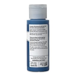 FolkArt Matte Acrylic Paint - True Blue, 2 oz, Bottle (Back)