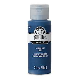 FolkArt Matte Acrylic Paint - True Blue, 2 oz, Bottle (Front)