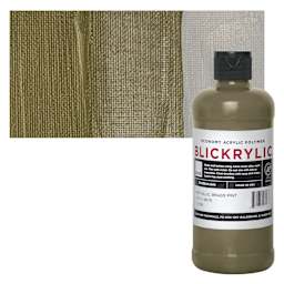 Blickrylic Student Acrylic - Metallic Brass, Pint and swatch