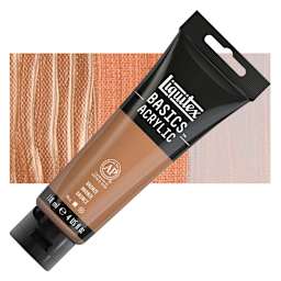 Liquitex Basics Acrylic Paint - Bronze, 4 oz tube and swatch