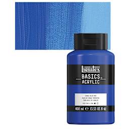 Liquitex Basics Acrylic Paint - Cobalt Blue Hue, 13.5 oz Bottle and swatch