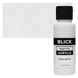 Blick Matte Acrylic - Pearl White, 2 oz bottle and swatch