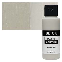 Blick Matte Acrylic - Warm Gray, 2 oz bottle and swatch