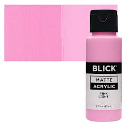 Blick Matte Acrylic - Pink Light, 2 oz bottle and swatch