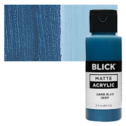 Blick Matte Acrylic - Dark Blue Deep, 2 oz bottle and swatch