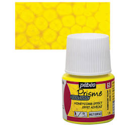 Pebeo Fantasy Prisme Paint - Fluorescent Yellow, 45 ml, Bottle and swatch