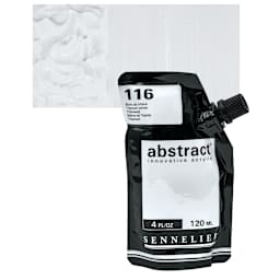 Sennelier Abstract Acrylic - Titanium White, 120 ml pouch and swatch