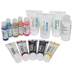 Set contents for Golden Acrylics Explorer 14 Set