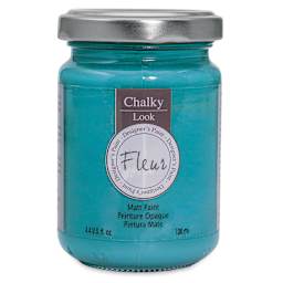 Fleur Chalky Look Paint - Malaysia Blue, 4.4 oz jar