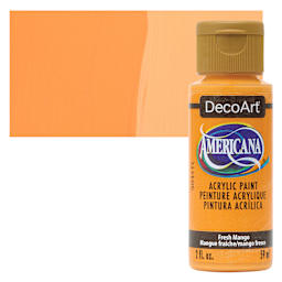 DecoArt Americana Acrylic Paint - Fresh Mango, 2 oz bottle and swatch