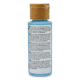 DecoArt Americana Acrylic Paint - Baby Blue, 2 oz Swatch with bottle (Back of bottle)